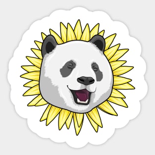 Panda with Sunflower Sticker